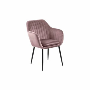 Różowe krzesło z metalowymi nogami loomi.design Emilia