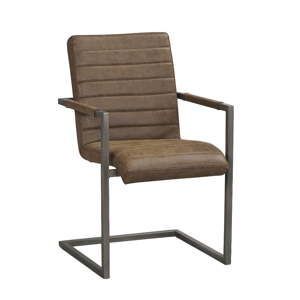 Brązowe krzesło z czarnymi metalowymi nogami Rowico Clive