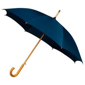 Niebieski parasol z drewnianą rączką Ambiance Wooden, ⌀ 102 cm