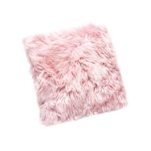 Różowa poduszka z owczej skóry Royal Dream Sheepskin, 30x30 cm