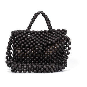Czarna torebka z drewnianych koralików Nina Beratti Kaili Noir