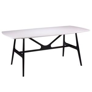 Biały stół z czarnymi nogami sømcasa Gabby, 180 x 90 cm
