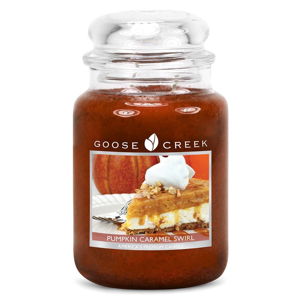Świeczka zapachowa w szklanym pojemniku Goose Creek Deser dyniowo-karmelowy, 150 godz. palenia