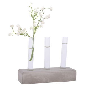 Wazon z betonową podstawą i 3 próbówkami na kwiaty Esschert Design