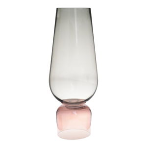 Różowo-zielony szklany wazon InArt Fragile, wys. 62 cm