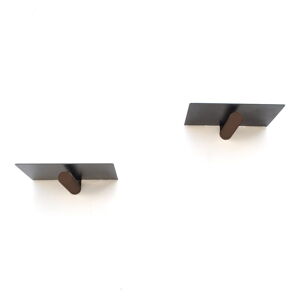 Czarne metalowe półki zestaw 2 szt. 21 cm Rod – Kalune Design