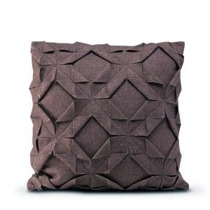 Brązowa wełniana poszewka na poduszkę HF Living Felt Origami, 50x50 cm