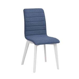 Niebieskie krzesło do jadalni z białymi nogami Rowico Grace