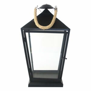 Czarny lampion Esschert Design Classical, wys. 45,6 cm