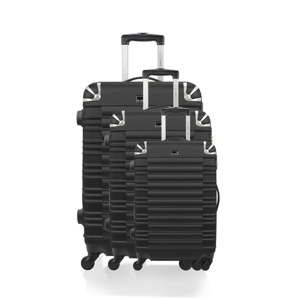 Komplet 3 czarnych walizek podróżnych na kółkach Bluestar Lima