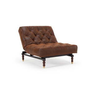 Brązowy fotel rozkładany Innovation Oldschool Leather Look Brown Vintage
