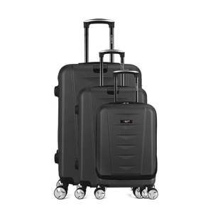 Komplet 3 czarnych walizek podróżnych na kółkach Bluestar Ajaccio