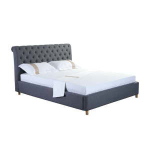 Szare łóżko dwuosobowe loomi.design Ringsted, 160x200 cm