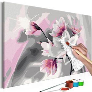 Zestaw płótna, farb i pędzli DIY Artgeist Magnolia, 60x40 cm