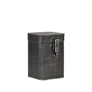 Czarny pojemnik metalowy LABEL51, wys. 17 cm