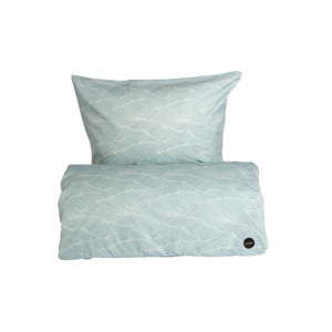 Zestaw niebieskiej poszwy na kołdrę i poduszki z bawełny organicznej OYOY PoiPoi, 200x140 cm