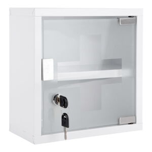 Biała metalowa wisząca szafka łazienkowa 12x25 cm  – PT LIVING
