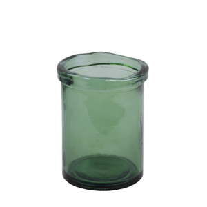 Butelkowozielony wazon ze szkła z recyklingu Ego Dekor Simplicity, wys. 20 cm