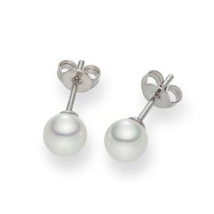 Białe kolczyki z pereł Pearls of London Elegance