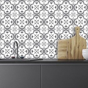 Zestaw 24 naklejek ściennych Ambiance Wall Decals Traditional Tiles, 20x20 cm