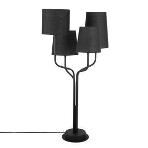 Czarna metalowa lampa stołowa z czarnym kloszem Opviq lights Aposto