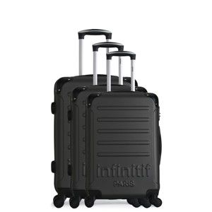 Komplet 3 ciemnoszarych walizek podróżnych na kółkach Infinitif Horten-A