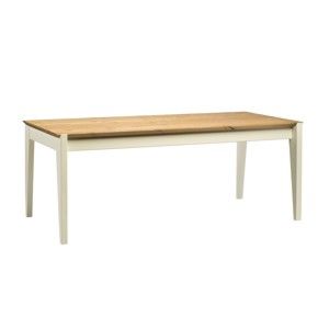 Stół z drewna sosnowego z białymi nogami Askala Hook, dł. 190 cm