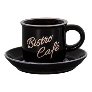 Czarna kamionkowa filiżanka do espresso Bistro - café - Antic Line