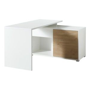 Białe biurko z dekorem drewna dębowego Germania Paseo2