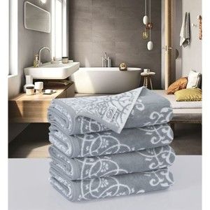 Zestaw 4 ręczników bawełnianych Descano Preyo, 50x100 cm
