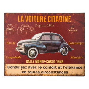 Tabliczka blaszana Antic Line La Voiture, 28x22 cm