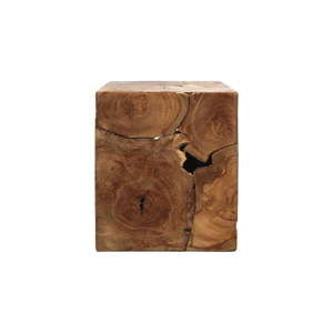 Stolik z tekowego drewna HSM collection Cube, 30x35 cm