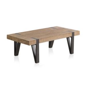 Drewniany stolik z metalowymi nogami Geese Pina, 120x60 cm