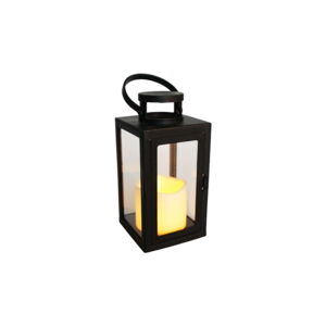 Czarny lampion LED (wysokość 20 cm) – Dakls