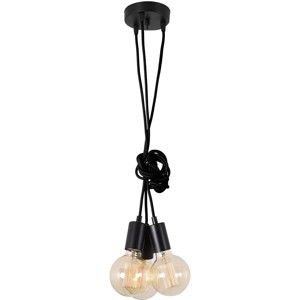 Czarna lampa wisząca z 3 żarówkami Filament Style Spider Lamp