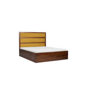 Łóżko dwuosobowe z litego drewna sosnowego SKANDICA Magnus Dark, 200x200 cm