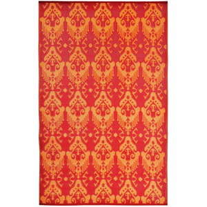 Czerwono-pomarańczowy dwustronny dywan odpowiedni na zewnątrz Green Decore Ikat, 180x120 cm