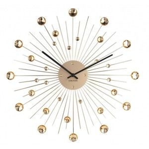 Zegar ścienny z kryształków w kolorze złota Karlsson Sunburst