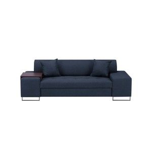Niebieska sofa 3-osobowa z nogami w czarnej barwie Cosmopolitan Design Orlando