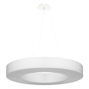 Biała lampa wisząca z tekstylnym kloszem ø 70 cm Galata Slim – Nice Lamps