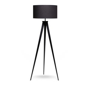 Lampa stojąca z metalowymi nogami i czarnym kloszem Bonami Essentials Kiki