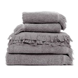 Zestaw 6 szarych ręczników i 2 ręczników kąpielowych Casa Di Bassi Soft