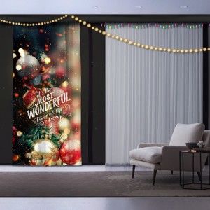Świąteczna zasłona Christmas Wonderful, 140x260 cm
