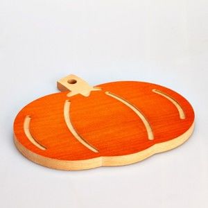 Deska do krojenia z drewna bukowego Bisetti Pumpkin, 31,5x27,5 cm