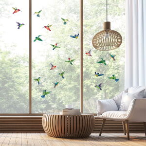 Zestaw naklejek na okno 20 szt. 40x60 cm Hummingbirds – Ambiance