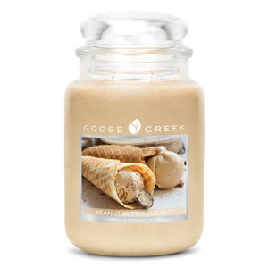 Świeczka zapachowa w szklanym pojemniku Goose Creek Słodkie masło orzechowe, 150 godz. palenia