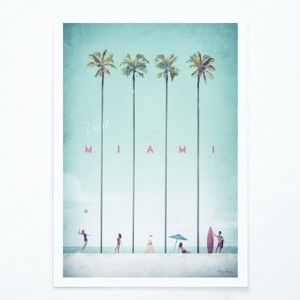 Plakat Travelposter Miami, A3