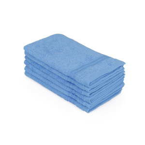 Zestaw 6 niebieskich ręczników łazienkowych, 50x30 cm