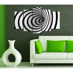 Czarno-biały obraz wieloczęściowy 3D Art Illusion, 102x60 cm