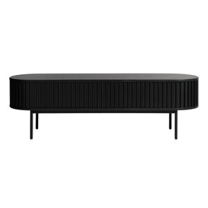 Czarna szafka pod TV w dekorze dębu 48x160 cm Siena – Unique Furniture